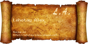 Lehotay Alex névjegykártya