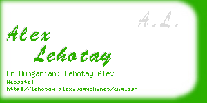 alex lehotay business card